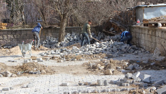 Tarım Kredi Kooperatifi kilitli parke çalışması